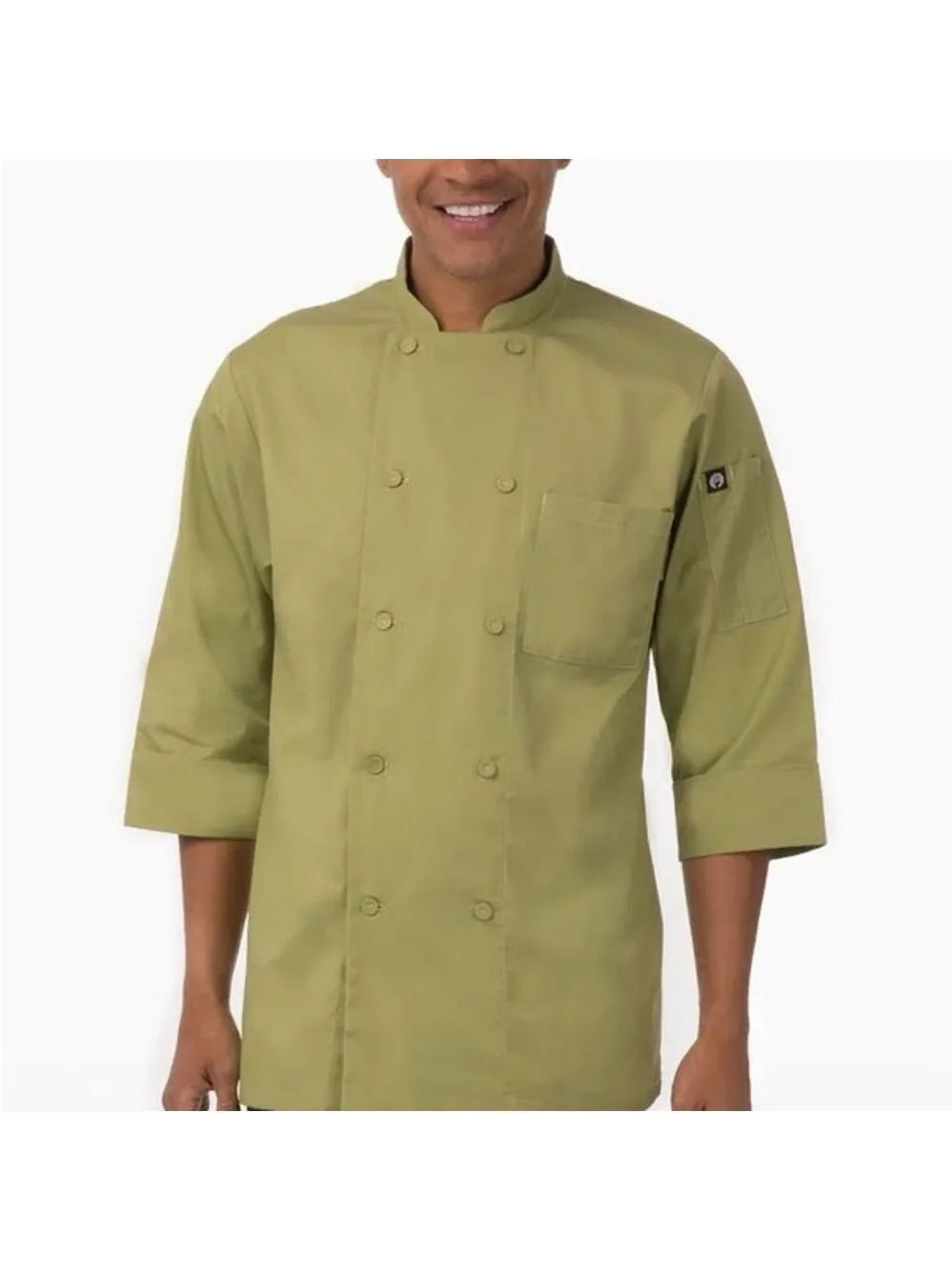 Olive Green Double-Breasted Chef Coat